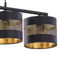 Lampa wisząca TAGO BLACK na listwie do salonu czarno-złote klosze TK Lighting