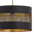 Lampa wisząca TAGO BLACK o średnicy 50cm z czarno-złotym kloszem z perforacjami TK Lighting