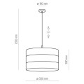 Lampa wisząca TAGO BLACK o średnicy 50cm z czarno-złotym kloszem z perforacjami TK Lighting