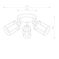 Lampa sufitowa łazienkowa IP44 VISTA ze szklanymi, transparentnymi kloszami Nowodvorski