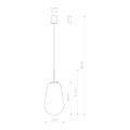 Lampa wisząca PEAR BLACK L z czarnym zawiesiem i szklanym kloszem w kształcie gruszki Nowodvorski