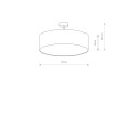 Lampa sufitowa VIOLET GRAY z białą blendą i szarym abażurem Nowodvorski Lighting