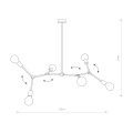 Lampa wisząca TWIG VI nowoczesna bez kloszy z 6 ramionami Nowodvorski