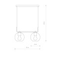 Lampa wisząca MONACO II z dwoma kloszami kulami Nowodvorski