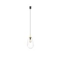 Lampa wisząca Pear M ze złotymi elementami i szklanym kloszem w kształcie gruszki Nowodvorski Lighting