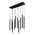 Lampa wisząca LASER BLACK X na prostokątnej rozecie z 10 kloszami-rurkami Nowodvorski
