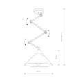 Lampa wisząca składana harmonijka Pantograph do loftu styl industrialny Nowodvorski Lighting
