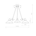 Lampa wisząca TECHNO III w stylu industrialnym z trzema kloszami na ruchomych ramionach Nowodvorski
