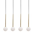 Lampa wisząca na listwie ALI z czterema szklanymi, białymi kulami Zuma Line