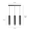 Lampa wisząca KIBO 3 BL/CHROME 643/3 EMIBIG