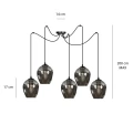 Lampa wisząca LEVEL 5 BL GRAFIT 757/5 EMIBIG