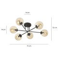 Lampa sufitowa BRENDI 6B BL MIODOWY 833/6B EMIBIG