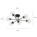 Lampa sufitowa BRENDI 6B BL TRANSPARENT 831/6B EMIBIG