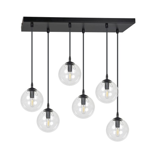 Lampa wisząca COSMO 6 BL TRANSPARENT 711/6 EMIBIG