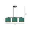Lampa wisząca HILDE 3 BL GREEN 1051/3 EMIBIG