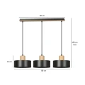 Lampa wisząca TORIN 3 BLACK 1046/3 EMIBIG