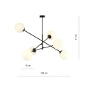 Lampa wisząca LINEAR 6 BLACK/OPAL 1169/6 EMIBIG