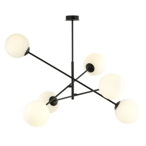 Lampa wisząca LINEAR 6 BLACK/OPAL 1169/6 EMIBIG