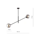 Lampa wisząca LINEAR 2 BLACK/GRAFIT 1167/2 EMIBIG