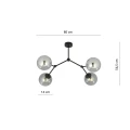 Lampa sufitowa SPACE 4 BLACK/GRAFIT 1134/4 EMIBIG